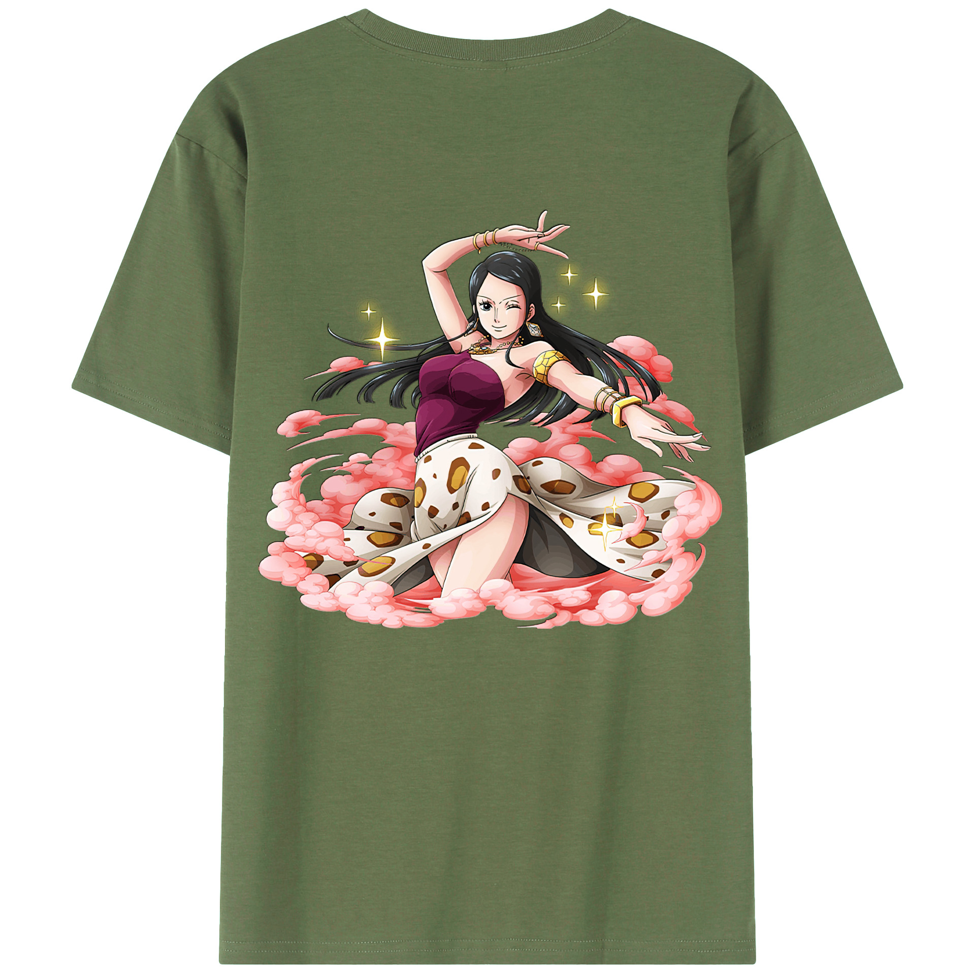 ワンピース ニコ・ロビン ONE PIECE Nico Robin 綿100％ メンズ半袖Tシャツ（バックプリント） 通気性